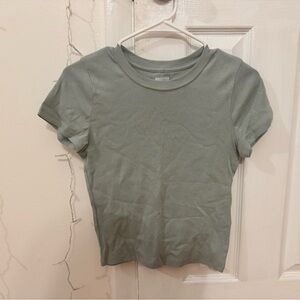 Hollister Women's Sage Green Tee